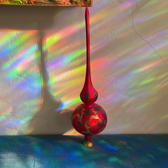 Vintage hand blown glass tree topper - Picture 3 of 9